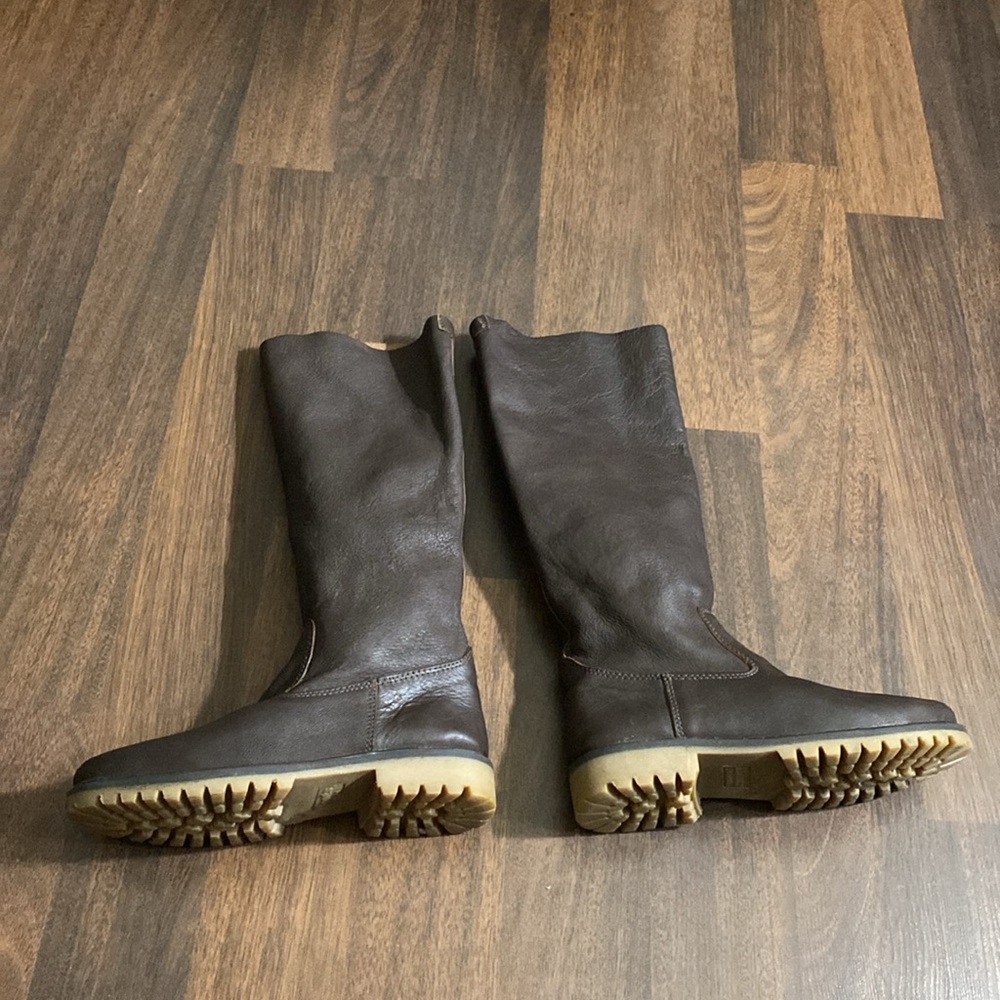 Roots Riding Brown Leather High Boots Size 38 - Picture 4 of 16